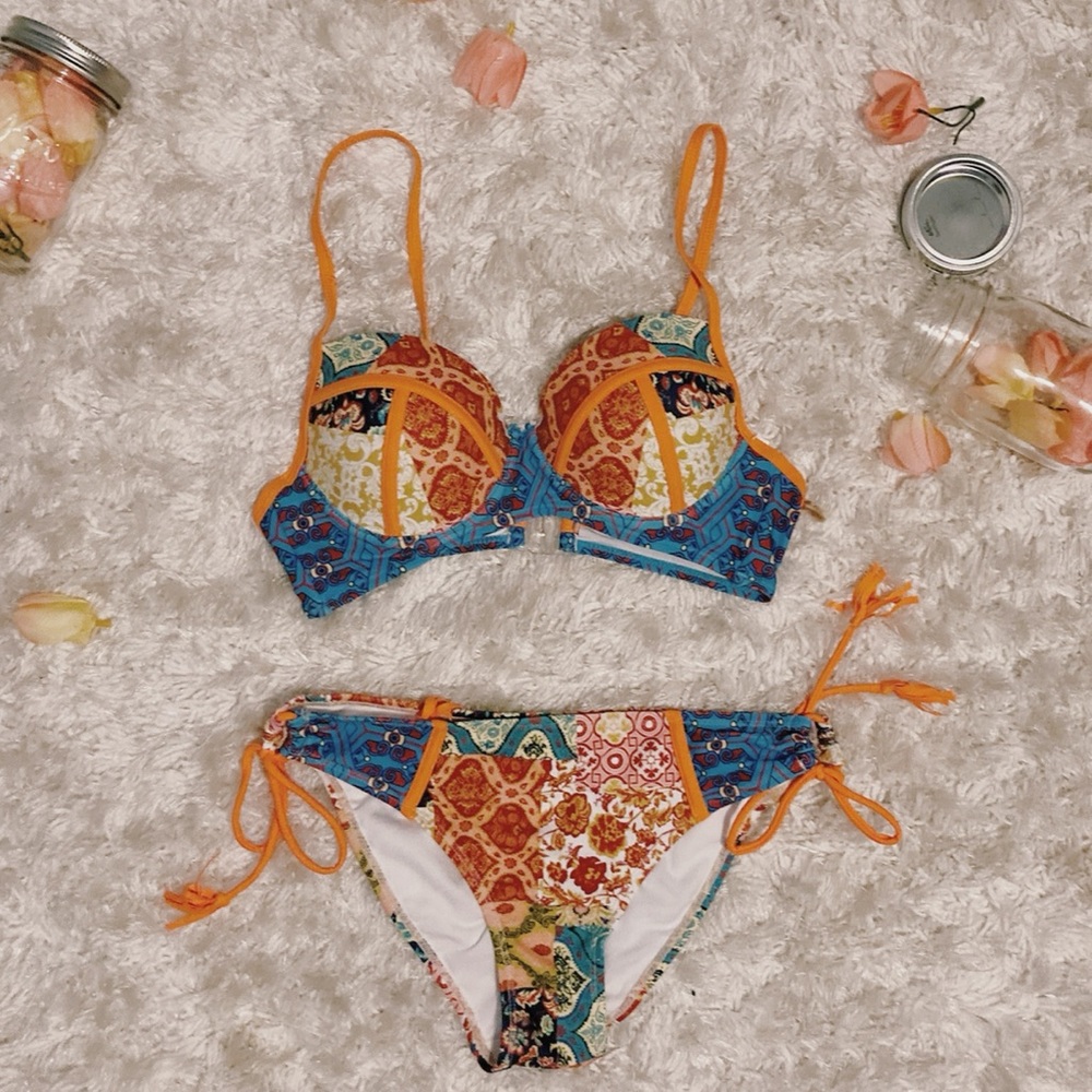 La Moda Orange Two Piece Swimsuit